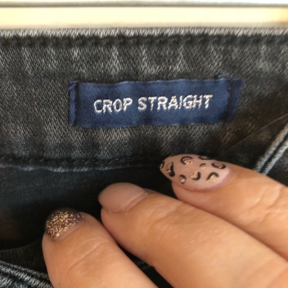 Scoop Faded Black Crop Straight Denim Jeans - Picture 6 of 9